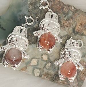 👹 Labubu-Inspired Fire Quartz Pendant Charm Crystal 👹